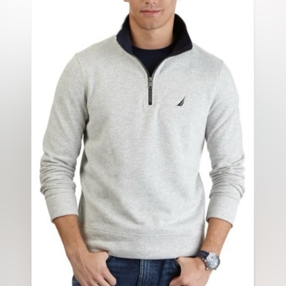 Nautica Men’s Quarter Zip Fleece Pullover - Picture 1 of 8